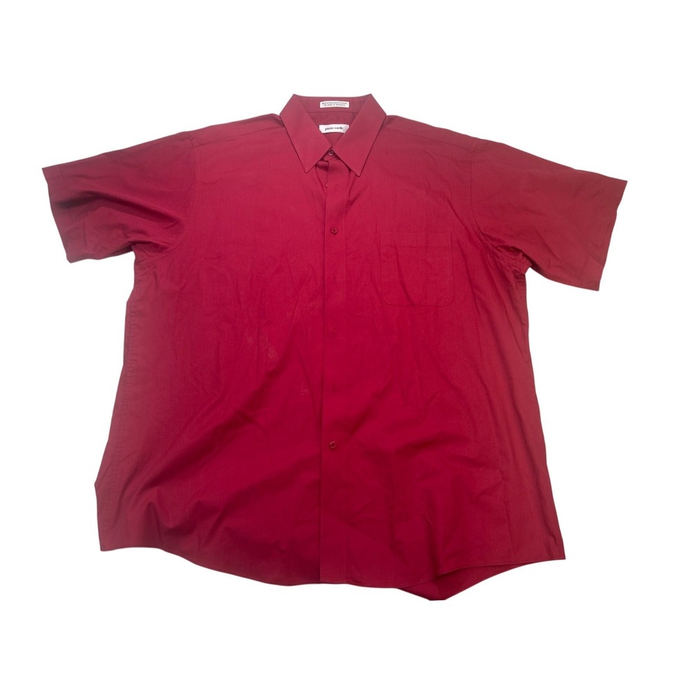 Pierre Cardin‎ dress shirt Men's size 17 red short-sleeve